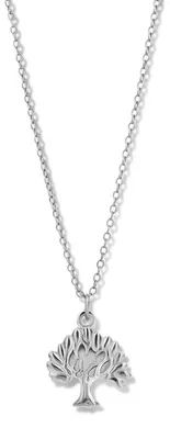 Produktbild von CO88 Collection 8CN-26277 Stahlkette mit Anhänger – Damen – Lebensbaum – 13 x 14 mm – Ankerglieder – 1,6 mm – 40 + 5 cm – silberfarben