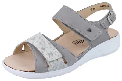 Imagen del producto de FINN COMFORT: Sandalias de mujer, color gris claro, de cuero. Talla: 38