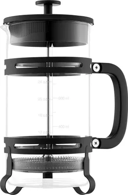 Productafbeelding van Franse pers koffiezetter, 1 liter, glazen koffiezetter van borosilicaatglas met roestvrijstalen filter. Grote glazen French press voor koude koffie, geschikt voor kamperen, reizen, thuis en in de keuken, zilverkleurig