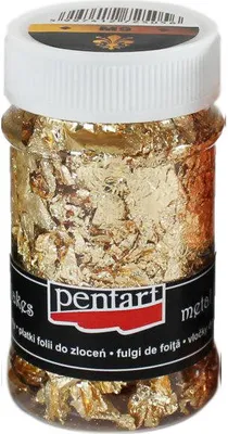 Produktbild von PENTART Deco-Metall-Flocken silbern Flocken Golden petals 100 ml M9