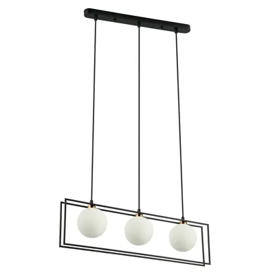 Image de Lustre Grosetta noir et blanc 3xG9x25W, verre, dimensions : 94x68x10 cm, IP20, Italux