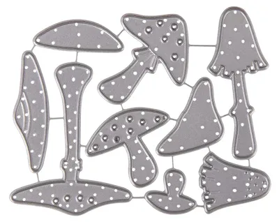 Produktbild von Rayher Stanzschablonen Set Pilze, für Kartengestaltung, 9 Schablonen, 1,6 - 3,9 cm