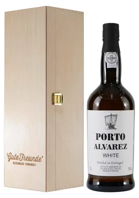 Produktbild von Alvarez Portwein -White- mit Geschenk-Holzkiste