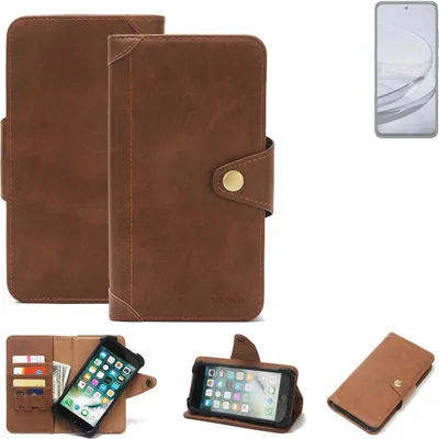 Produktbild von K-S-Trade Handyhülle kompatibel mit ZTE Axon 60 Schutz Hülle Walletcase Bookstyle Tasche Case Handytasche Wallet Flipcase Cover PolyurethanBraun (1x)