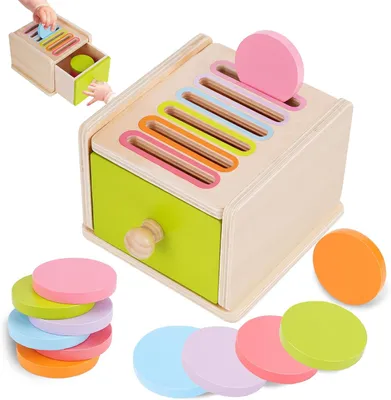 Produktbild von Montessori Spielzeug, Farbsortierspiel, Holzspielzeug für Kinder 1-3 Jahre, für Lernspiel