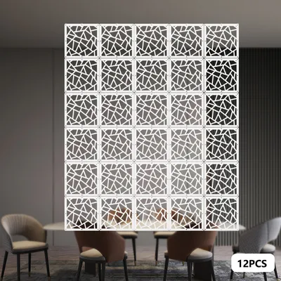 Produktbild von 12 Stück Hohle Raumteiler Bildschirm Modell-XT01 Hängende 29*29cm Panel Partition Weiß