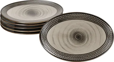 Produktbild von Mäser Prospero 6x Platte oval 24,4cmx16,8cm Porzellan braunes Geschirr Teller