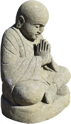 Zdjęcie produktu dla Statua ogrodowa mnich Shaolin Kakinada wykonana z bazanitu 80 x 56 x 48 cm