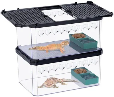 Produktbild von Kleiner Reptilien Terrarium - Magnetische Abdeckung - Staubrohrfähiges Stapelbarer Design