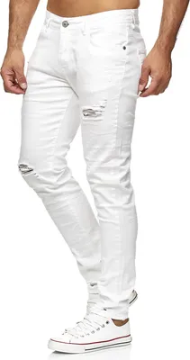 Produktbild von Red Bridge Herren Jeans Hose Slim-Fit Röhrenjeans Denim Destroyed Weiß W38L34