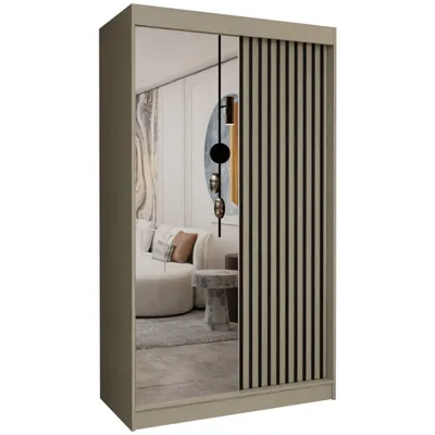 Produktbild von AX LIVING Cabinio Kleiderschrank Beige Schwebetürenschrank Lamell 120