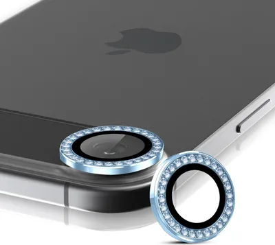 Produktbild von Kamera Linsenschutz Glas Set mit Schmucksteinen für Apple iPhone 17 Air Schutzglas Camera Linse Panzerfolie 9H Sierra Blau
