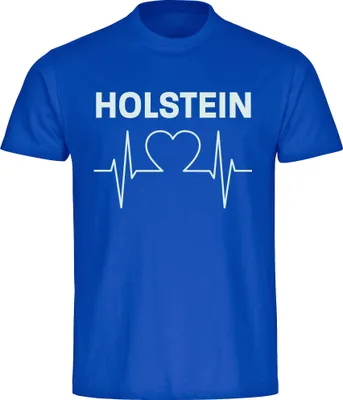 Produktbild von multifanshop Herren T-Shirt - Holstein - Herzschlag, blau, Größe 3XL