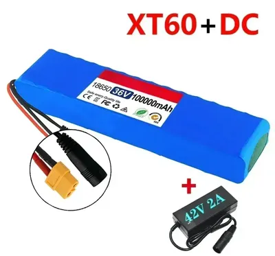 Immagine prodotto di Batteria per scooter elettrici, 36V, 100Ah - Pacco batterie agli ioni di litio 10S3P con celle 18650 - Batteria di ricambio per scooter elettrici / Xiaomi M365 - Connettore XT60-DC - Dimensioni: 290x40x68 mm