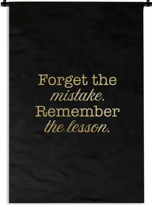 Produktbild von MuchoWow® Wandteppich Wandbehang Zitate - Leben - Schwarz - Gold 120x180 cm Tapisserie Dekoration Wandtuch - Schlafzimmer - Dekorationen für das Haus