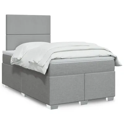 Produktbild von Möbel Boxspringbett mit Matratze Hellgrau 120x190 cm Stoff - Polsterbett 3292720