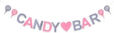 Produktbild von Oblique Unique Candybar Filz Girlande Hochzeit Geburtstag Party Banner 2m - rosa grau
