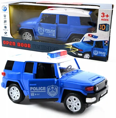 Zdjęcie produktu dla Policja Samochód Na Baterie Auto Z Napędem Światło Dźwięk Jeździ