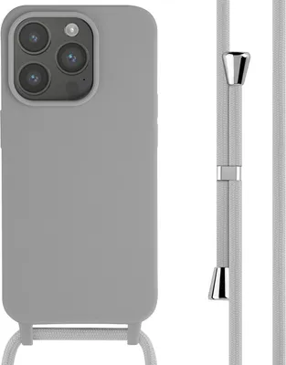 Produktbild von imoshion SilikonHülle mit Band iPhone 15 Pro - Hellgrau