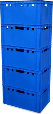 Produktbild von 5 x Eurobehälter Euronorm E3 Kiste Behälter Gemüsekiste stabelbar blau (5xE3 blau)