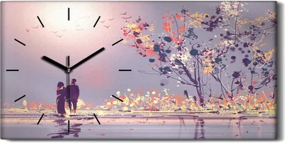 Produktbild von Dekor Leinwand Uhr Wandbilder Geräuschlos Kunstdruck 60x30 Malerei Kunst Paar - schwarze Hände