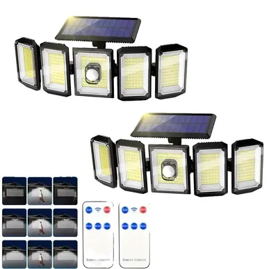 Produktbild von Solarbewegungsmelderlichter, Fernbedienung, 3 Beleuchtungsmodi, 2PCS