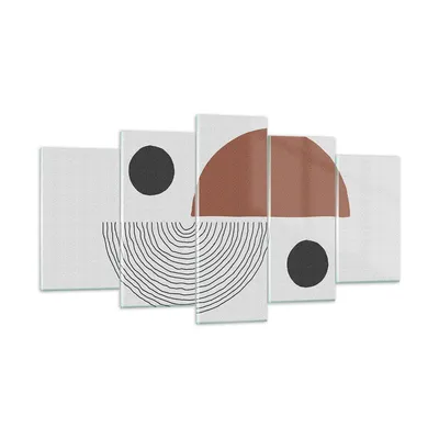 Produktbild von Bilder auf glas - 5 Teile - Abstraktion Figuren Geometrisch - 160x85cm - Glasbilder - Wandbilder - Bilder - Wanddekoration aus Glas - Glas Bilder - Wandbild auf Glas - GEA160x85-4153