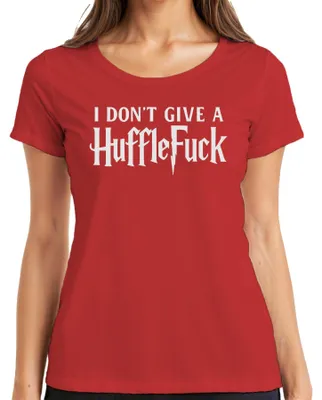Zdjęcie produktu dla I don't give a Hufflefuck Lustig Halloween Harry Potter Fan Geschenk Damen T-Shirt, Rot, M