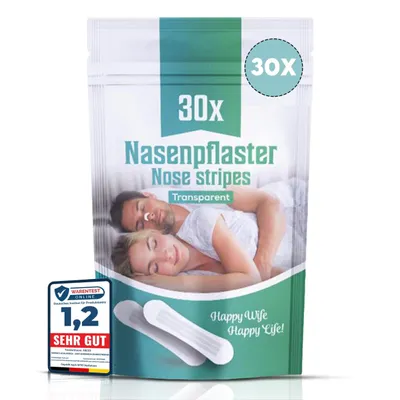 Produktbild von Perfekt-Schlafen24 - 30x Transparent Nasal Strips–66x19mm– Nasal Strips für öffnet Nase für freie Atmung & mehr Schlafqu - Anti-Snoring Nasal Strips