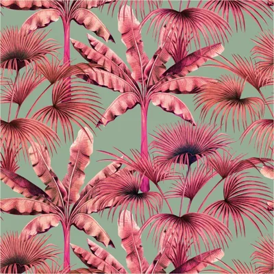 Produktbild von Fototapete Vlies 39183-3 The Wall II Dschungel blau pink 3-tlg. 159 x 280 cm