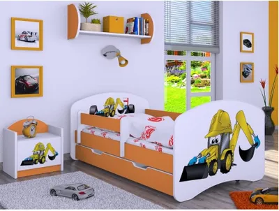 Obrázok produktu pre BDW, detská posteľ s matracom a základňou, oranžová, 140x70