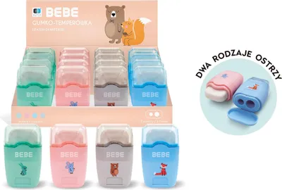 Produktbild von Interdruk Radiergummi-Spitzer BeBe Kids pastellfarben