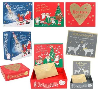 Produktbild von Wunscherfüller Soundbox/Musikschachtel/Musikbox zum Verschenken von Geld und Gutscheinen zu Weihnachten , 1 Stück Lieferumfang,Auswahl nach Verfügbark