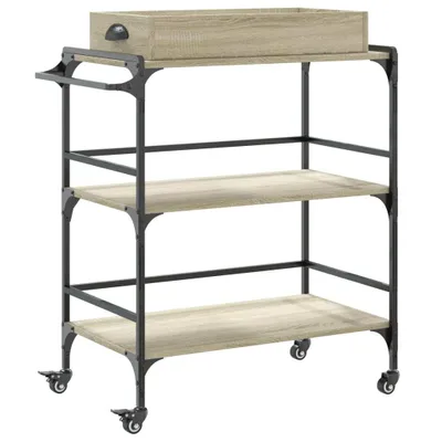 Obrázek produktu pro vidaXL Kuchyňský vozík Sonoma dub 81,5x41x92,5 cm Materiál na bázi dřeva