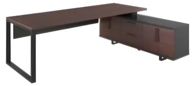 Produktbild von Stilvolle Braun Schwarz Eckeschreibtisch Holzmöbel Arbeitsumgebung Tisch