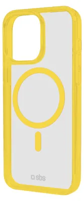 Produktbild von SBS Case für iPhone 15 Pro Max mit farbigen Rändern, kompatibel mit MagSafe Aufladung