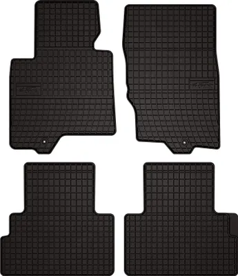 Produktbild von Gummifußmatten passend für Infiniti QX70 (SUV, Bj. 2008-2017) –  schwarz, passgenau, mit Befestigungen set 4 Stk. - Gummi-Automatten