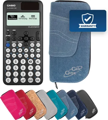 Produktbild von Casio FX-810 DE CW Taschenrechner mit Schutztasche hellblau