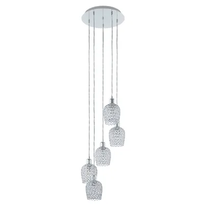 Immagine prodotto di Eglo 94898 Bonares 1 lampada a sospensione in cristallo a 5 luci cromo chiaro