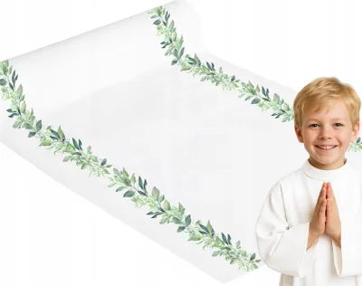 Obrázek produktu pro Stolní běžec listy EUKALYPTUS Boho ubrus přijímání křest svatba 5m