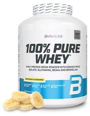 Image de Whey protéine - Biotech USA - 100% PURE WHEY (2,27KG) - Saveur Banane