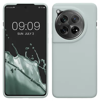 Produktbild von kwmobile Handyhülle für OnePlus 12 Hülle - Case Silikon - Kabelloses Laden - Schutzhülle Cover in Cool Mint