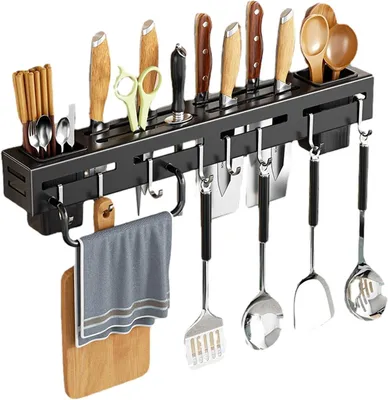 Immagine prodotto di Supporto per coltelli e utensili da cucina – Porta coltelli con ganci, ideale per uso domestico e alberghiero