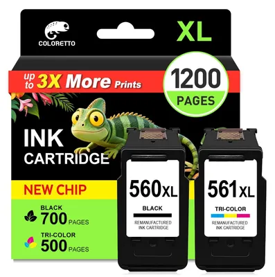 Immagine prodotto di Solidchoice - Cartucce d'inchiostro rigenerate per stampanti Canon 560XL e 561XL