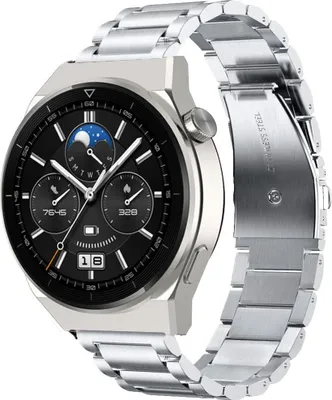 Produktbild von Strap-it Titanarmband - Kompatibel mit Huawei Watch GT 3Armband 46mmHochwertiger EdelstahlHuawei watch strap Armband mit faltschließe für 22mmArmband Silber