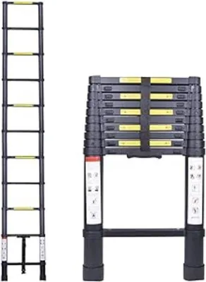 Image de Échelle télescopique en aluminium de 3,2 mètres, portable, pliable et multifonctionnelle