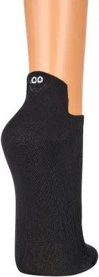 Produktbild von FussFreunde 3 Paar Sneakers Socken mit Smiley Fersen-Stick, Schwarz, Größe 36-41
