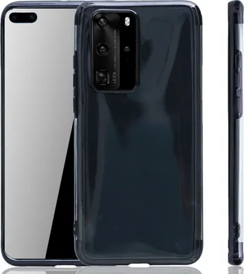 Image de Coque de protection pour Huawei P40, couleur noire, transparente, en TPU (silicone), pour l'arrière du téléphone