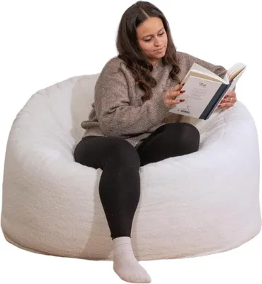 Image de Pouf bouclette BANANAIR 100 cm blanc