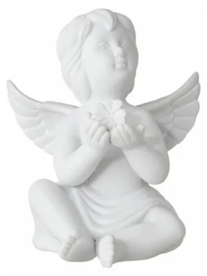 Produktbild von Rosenthal Engel mittel Weiss matt Engel mit Glücksklee 11cm